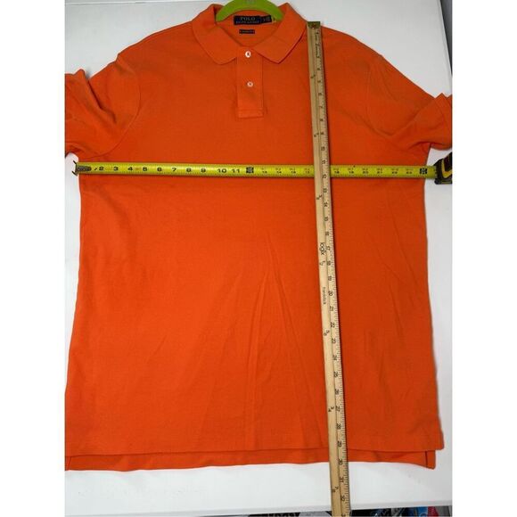 Polo Ralph Lauren Men’s Cotton Polo Shirt Orange Size L Classic Fit Logo - Picture 6 of 8